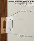 Top Shelf Door Strike Shim Plates With Stainless Steel Spacers Deadbolt Restorer Alignment Kit showing strike plate installation guide.