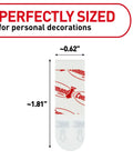 Dimensions of Poster Strips 64 Count Damage Free Hanging Adhesive, showing size 0.62x1.81 inches, ideal for Christmas decorations.