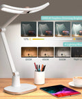 E Reading LED Desk Lamp With Monitor Sensor Touch Control Auto Dimming Swing Arm Eye Caring for home office desk setup