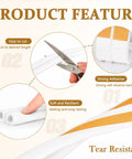 32 Foot Self Adhesive Foam Weather Stripping For Doors And Windows D Shape Draft Stopper Tape features scissors cutting tape, highlighting easy use.