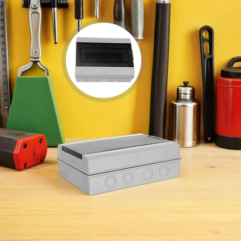 Solid Outdoor Waterproof Electrical Enclosure Box With Reinforced Ps Structure And Breaker Panel Cover on a workbench.