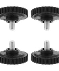 Heavy Duty M8 Screw On Rubber Furniture Levelers Four Pack with solid floor grip and anti-slip glides, rubber feet with steel inserts.