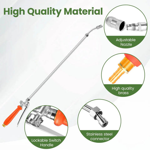 Heavy Duty All Metal Replacement Sprayer Wand For One Half Inch Hose Quick Connectors Fits One Quarter And One Half Inch Brass Barb