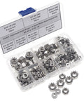 Stainless Steel Keps Nuts With K-Lock Lock Washers Assortment Kit 170 Pieces Sizes 4-40 To 5/16-18 UNC 304/420 Stainless