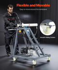 Side view of Beast Electric Tube Bender For Home Garage 750W Pipe Bending Machine with casters for easy mobility