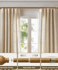 Wood Curtain Rod Set For Windows 72 To 144 Inches Adjustable Easy Install 1 Inch Diameter Heavy Duty Drapery Rod