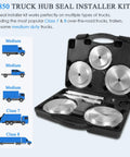 Truck Hub Seal Installer Kit Fits Class 7 And Class 8 Rigs Trailers And Some Medium Duty Trucks 5 Piece Set in open case