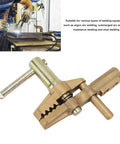 Super Heavy Duty 800A Grounding Brass Welding Clamp With Rubber Sleeve for secure grip during welding, highlighting brass material.