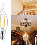 Dimmable 40 Watt Equivalent CA10 Flame Tip LED Candle Bulbs For Chandeliers Ceiling Fans And Pendants Soft White 2700K 12 Pack