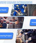 Collage of auto repair, home DIY, and engineering project illustrating usage scenarios for Half Inch Drive Impact Socket 22mm 6 Point Cr-Mo Deep Socket 78mm Length Heavy Duty Black Phosphide Finish Rust Resistant High Torque For Impact Wrenches And Metric Fasteners Built Tough For Pros.
