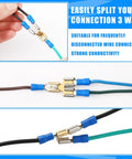 All In One 36 Pcs Electrical Quick Splice Wire Terminals Kit With Piggyback Spade Connectors and Gold Tabs in use