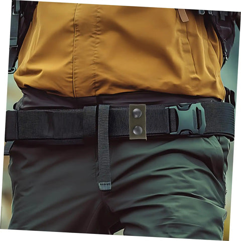 Person wearing Six Pack Durable Nylon Belt Buckle Quick Release Webbing Clips For Outdoor Activities Camping Gear Training