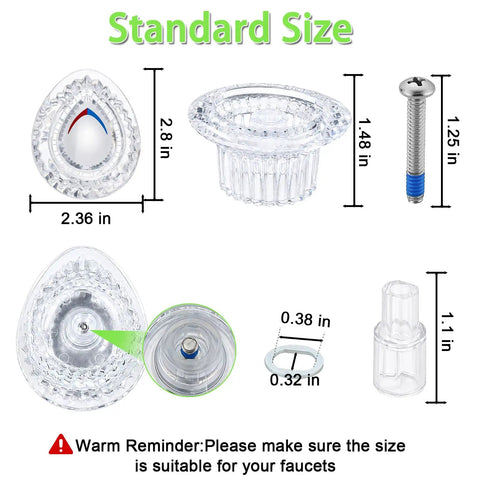 Standard size components of Shower Handle Replacement Kit For Chateau Single Handle Tub And Shower Faucets Fits 1225 Cartridge
