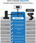 Super Sharp 4K Streaming Webcam With Auto Focus And Soft Key Light For Pc Laptop Desk Setup showing flexible arm features and lighting options.