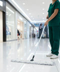 Kick Serious Dust Bunnies With This 36 Inch Industrial Cut End Dust Mop Refill Featuring A Super Solid Blended Yarn Pad For Warehouse Floors And Shop Cleanups No Sweat Three Pack in use on polished floor.
