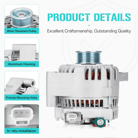 Alternator For 3.0L Taurus 2003 2006 And Mercury Sable 2002 2005 12V CW Rotation Not For DOHC Replacement 400-52167R visual details