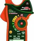 1000 Amp True RMS AC DC Clamp Meter With Infrared Thermometer, compact design, digital display, suitable for electricians.