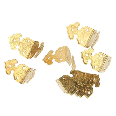 Brass Corner Protectors 10 Pack, Retro Style Dope Metal Border Guards For Wood Boxes And Furniture, Built To Last Heavy Duty DIY Hardware Shield