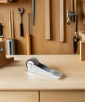 Rock Solid Heavy Duty TPE Rubber Gate Wheel Caster Set Glides Like Butter With 0.8 Inch Thickened Non Slip Sliding Barn Door Wheels For Wooden Doors And Furniture Silent Rollers on a wooden workbench.