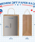 Brown Paper Bags 8x4.25x10.5 Inch 20 Pack With Handles Eco Friendly Kraft Gift Bags medium size comparison