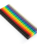 Colorful Clip On Wire Marker Tubes 0.1 x 0.1in Digital Number Cable Markers, arranged in rows of various colors
