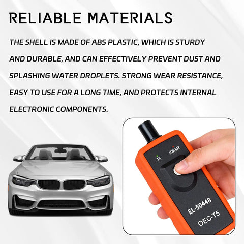 TPMS Relearn Tool For Cars And Trucks, Tire Pressure Monitor Sensor Activation And Reset Programmer For Chevrolet Cadillac Buick And Most Models 2006 To 2024, Easy Plug In Orange, ABS plastic