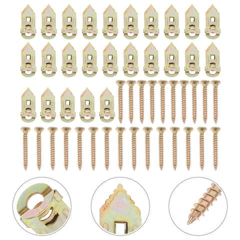 Self Drilling Drywall Anchors 150 Piece Heavy Duty Metal Expansion Screws Tool Free Mounting Kit For Quick Damage Free Wall Install Percussion Type Anchors Ideal For Rentals And DIY Projects, 150-piece set