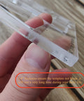 Rock Solid Acrylic 8 In 1 Bowtie Butterfly Router Template Jig Kit Woodworking DIY Inlay Guide shown from the side demonstrating thickness.