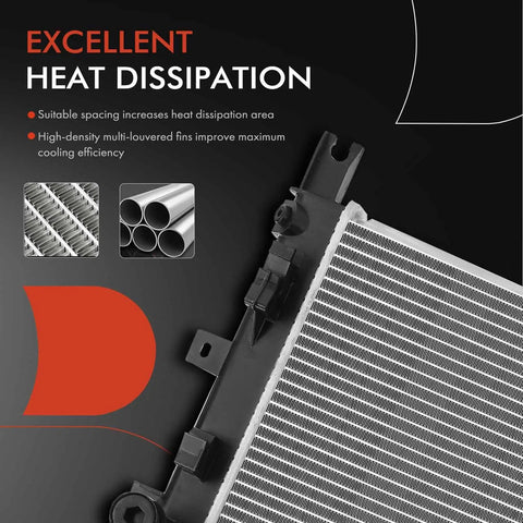 Straight Shooter Engine Coolant Radiator Assembly For Nissan Leaf 2013 To 2017 EV Battery showing heat dissipation fins and aluminum tubes.