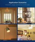 LED Candelabra Bulbs 60W Equivalent E26 Base Dimmable B11 Chandelier Lights 2700K Soft White Budget Friendly Filament Lamps 24 Pack UL Listed CA65 Compliant Long Lasting used in various settings like chandeliers, sconces, table lamps, and ceiling fans.