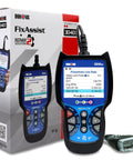 OBD2 Scanner With Live Data Streaming For DIYers, Battery And Alternator Tester displayed with box and connector cable