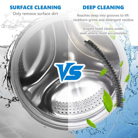 Comparison of surface cleaning vs deep cleaning using Extra Long 47.2 Inch Dryer Lint Brush Vent Cleaner Tool For Lint Trap Cleaning.