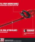 V20 Cordless Hedge Trimmer With Battery And Charger Included 20 Inch Dual Action Blade with wrap around handle