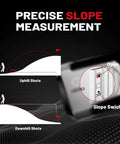 Diagram of Pro Z1 Slope Golf Rangefinder With 1300 Yard Range 7X Magnification functionality showing precise slope measurement.