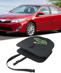 Heavy Duty Electric Vehicle Charging Cable Organizer Bag With Secure Seat Back Straps Stores 5 To 15 Meters Of Plug In Cords on display with a red car.