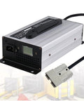 Heavy Duty Forklift Battery Charger 12V Through 72V Lead Acid 50A Anderson Plug 1200W Fast Charge For Electric Forklifts Pallet Jacks And Floor Scrubbers Built For Everyday Hustle, showing charger unit with Anderson plug on white background.