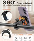 Ride Ready Magnetic Phone Holder Clamp Mount With 24 N55 Magnets on handlebar; iPhone MagSafe attached.