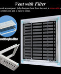 Top Shelf Aluminum Louvered Access Panel With Built In Filter For Drywall Vent And Attic Inspection Door 18x24 Inch with removable nylon filter.