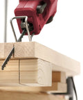 Ultra Tough Extra Long Single Lug Jigsaw Blades Designed For No Sweat Cutting Through Wood Hardwood Chipboard And Soft Plastics Pro Level Precision Results Pack Of Twenty Fits Einhell Bosch Jigsaws cutting through wooden boards.