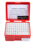 50 Piece Steel Plug Pin Gauge Set 0.011 to 0.060 Inches Class ZZ P0 Plus Pro Grade Kit With Centerless Lapped Finish 60 to 62 Rc Hardness 2 Inch Overall Length Electro Etched Size in red case