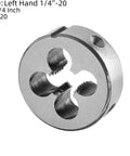 Left Hand Tap And Die Set For One Quarter Inch Twenty UNC Machine Threads, Pro Grade High Speed Steel Tap And Alloy Tool Steel Die