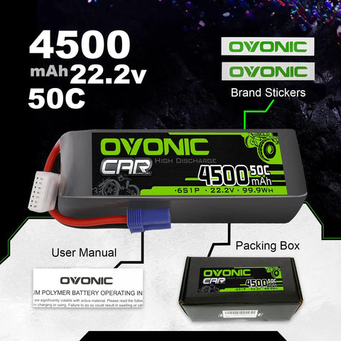 6S 22.2V 4500mAh 50C LiPo Battery With EC5 Discharge Plug And Soft Case For X Class Drone Racing with box and manual.