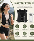 Woman running with No Bounce Hydration Vest For Running With 2L Bladder And 500ml Soft Flask, Lightweight Adjustable Trail Vest For Men And Women