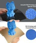Double Sided PEI Textured And Smooth PEO Magnetic Build Plate 235x235mm Built For Ender 3 Series shown with blue model
