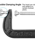 Heavy Duty 6 Inch C Clamp Set Built Tough For Woodworking Welding And Building Projects With 3 Inch Throat Depth And Rust Resistant Coated Iron C Clamps For Real World Jobs showing flexible clamping angle detail
