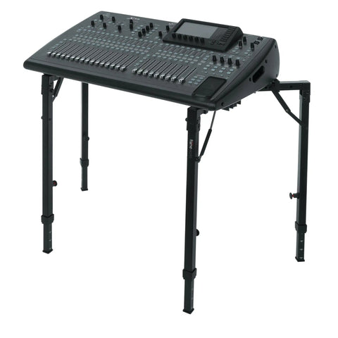 Adjustable T Stand Folding Keyboard Workstation For Keyboards Mixers And DJ Controllers with collapsible durable frame