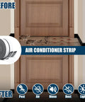 2 In X 1 8 Inch Thick Foam Weather Stripping Tape Single Sided Adhesive Seal shown with pests and air gaps for door sealing.