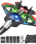 Foam RC Plane Drone With Four Batteries Delivers Up To 80 Minutes Of Flight Time For Kids And Adults 8 To 16, shown with controller and chargers.