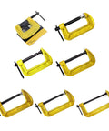 Heavy Duty C Shaped Clamp for Woodworking and Metalworking set, yellow clamps with deepened threads, versatile tool for projects