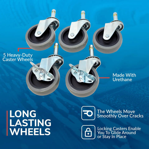 Heavy Duty Bucket Dolly With Five Rollin Smooth Casters And Two Locking Wheels, Reliable Rolling Wash Bucket Carrier For Auto Detailing, Fits 3 To 6 Gallon Buckets, No Sweat Car Wash Setup That Just Flows